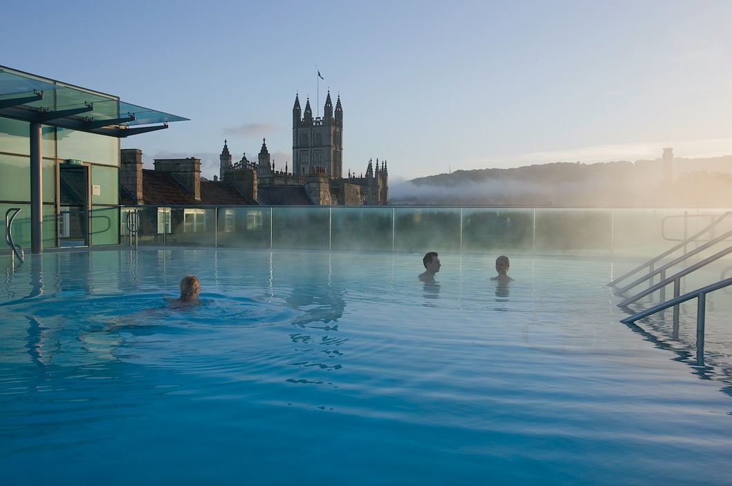 Early morning on the rooftop at Thermae Bath Spa